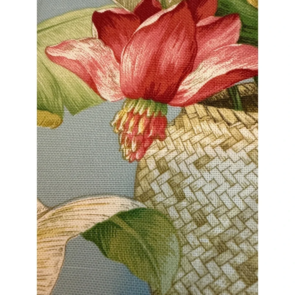 New Jungle on Blue Tropical Plants Fabric 25